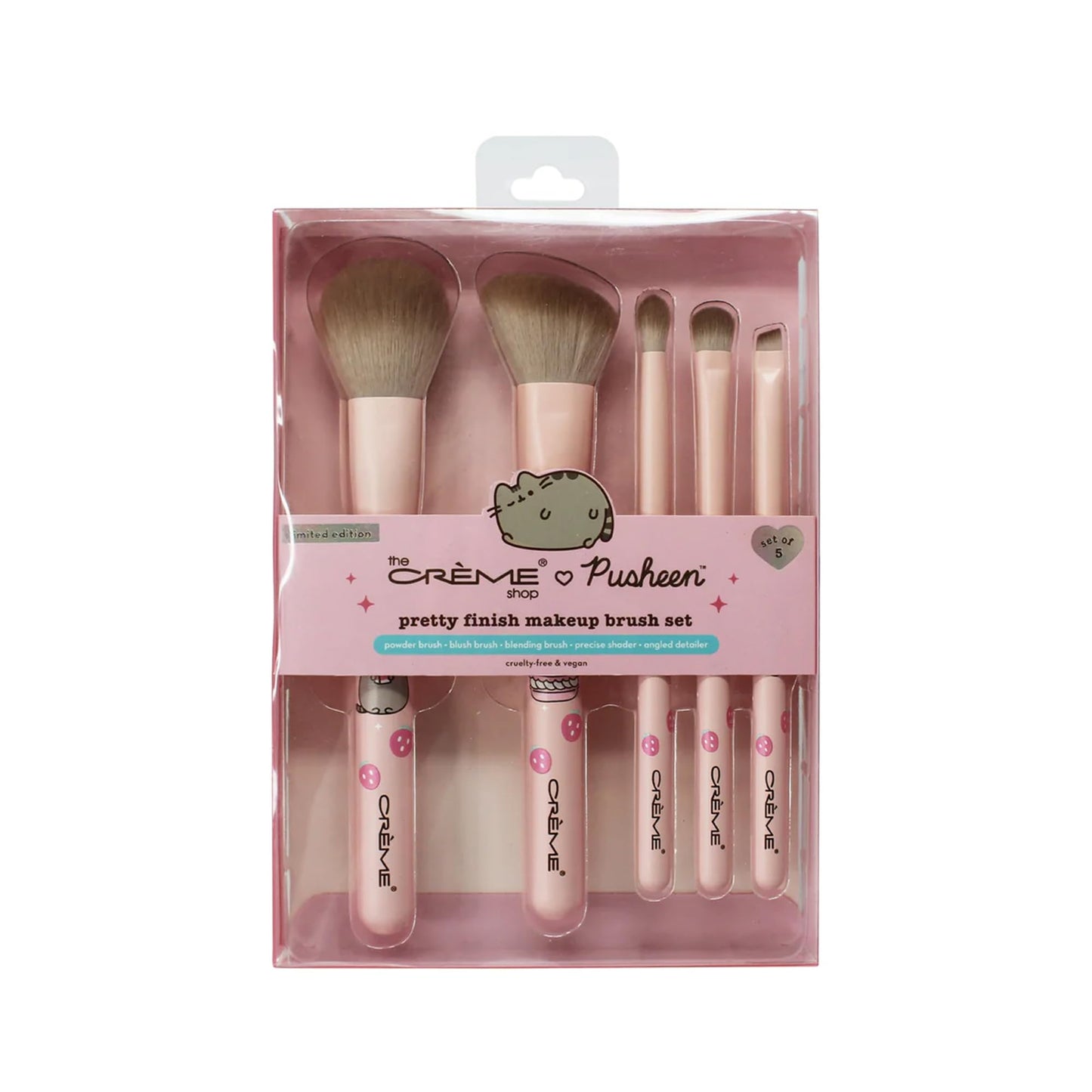 PUSHEEN Makeup Brushes Sweet Strawberry 5pcs